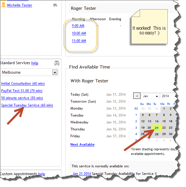 Image:Restricting Services to particular Days: Part 1